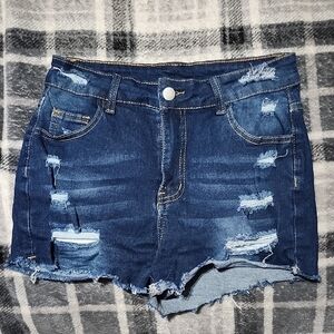 Distressed Denim Women Shorts